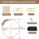 6.6Ft Round Balloon Arch Stand Kit Metal Circle Backdrop Stand Wedding Arches With Storage Bag For Gender Reveal Baby Shower Ceremony Birthday Party Decorations