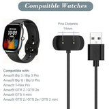 Charger For Amazfit Bip 5/3/Bip U Pro, T-Rex Pro, Gtr Mini/2/2E, Gts 2/2E/Gts 4 Mini, Active Smart Watch Charging Cable