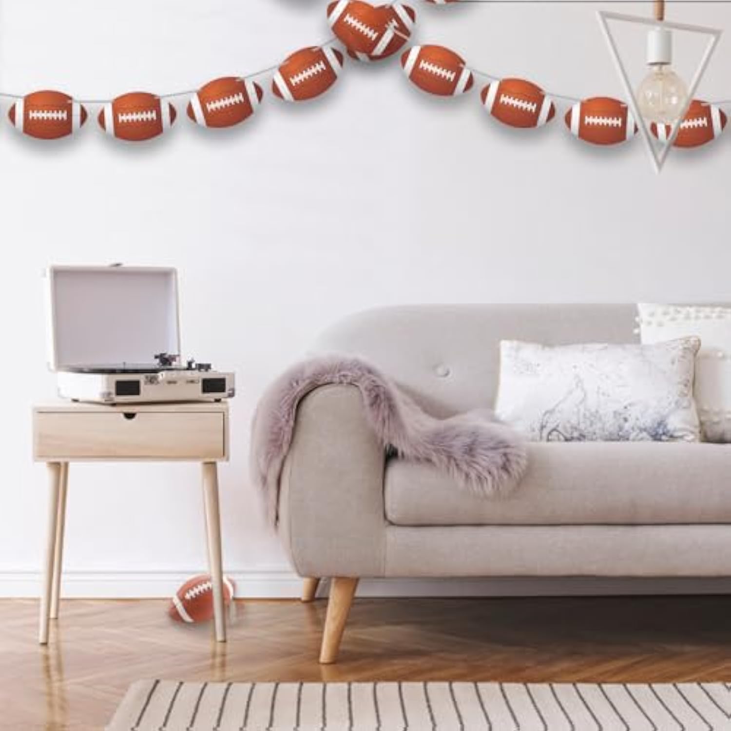 2Pcs Football Party Decorations Football Banner Assembled Football Garland Paper Cutouts Football Party Banners For Football Decorations For Football Classroom Decor Sports Theme Birthday Office Party