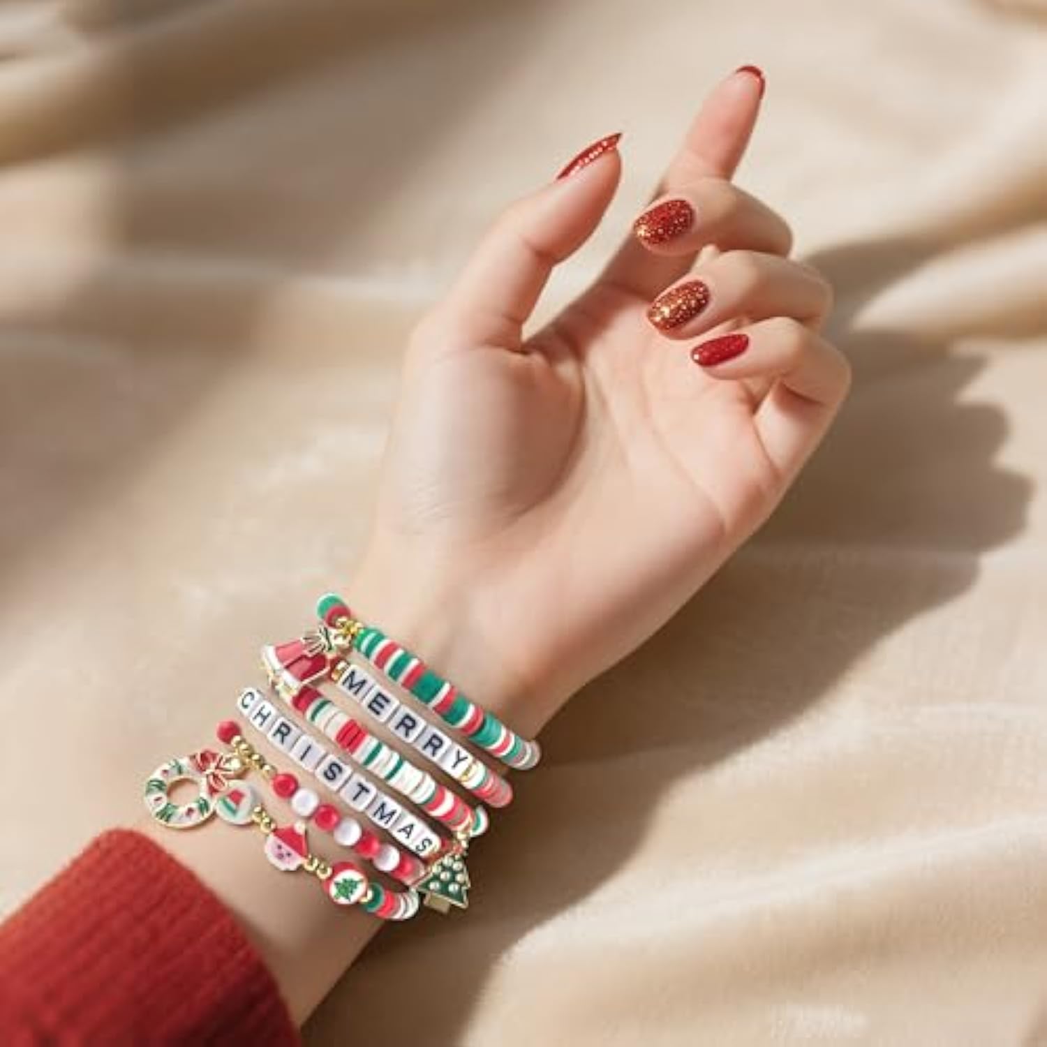 Stocking Stuffers - 6 Pack Bracelets For Teens Women| Christmas Gifts For Women Men Adults - Christmas Decorations Accessories Shirts Outfits | Xmas Sweater Dresses For Girls 2025