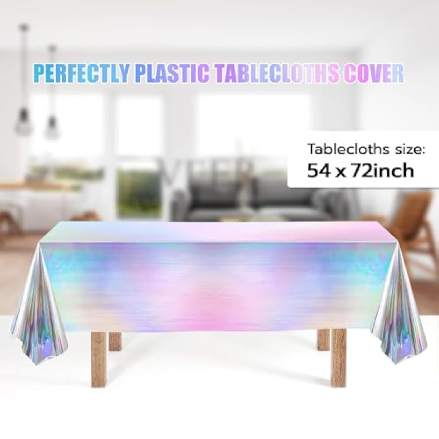 Iridescent Party Supplies Decorations,132 Pcs Disposable Iridescent Paper Party Plates Cups Knives Spoons Fork For Birthday Wedding Outdoor Picnic,Disposable Plastic Tablecloths For Dinner,Holiday