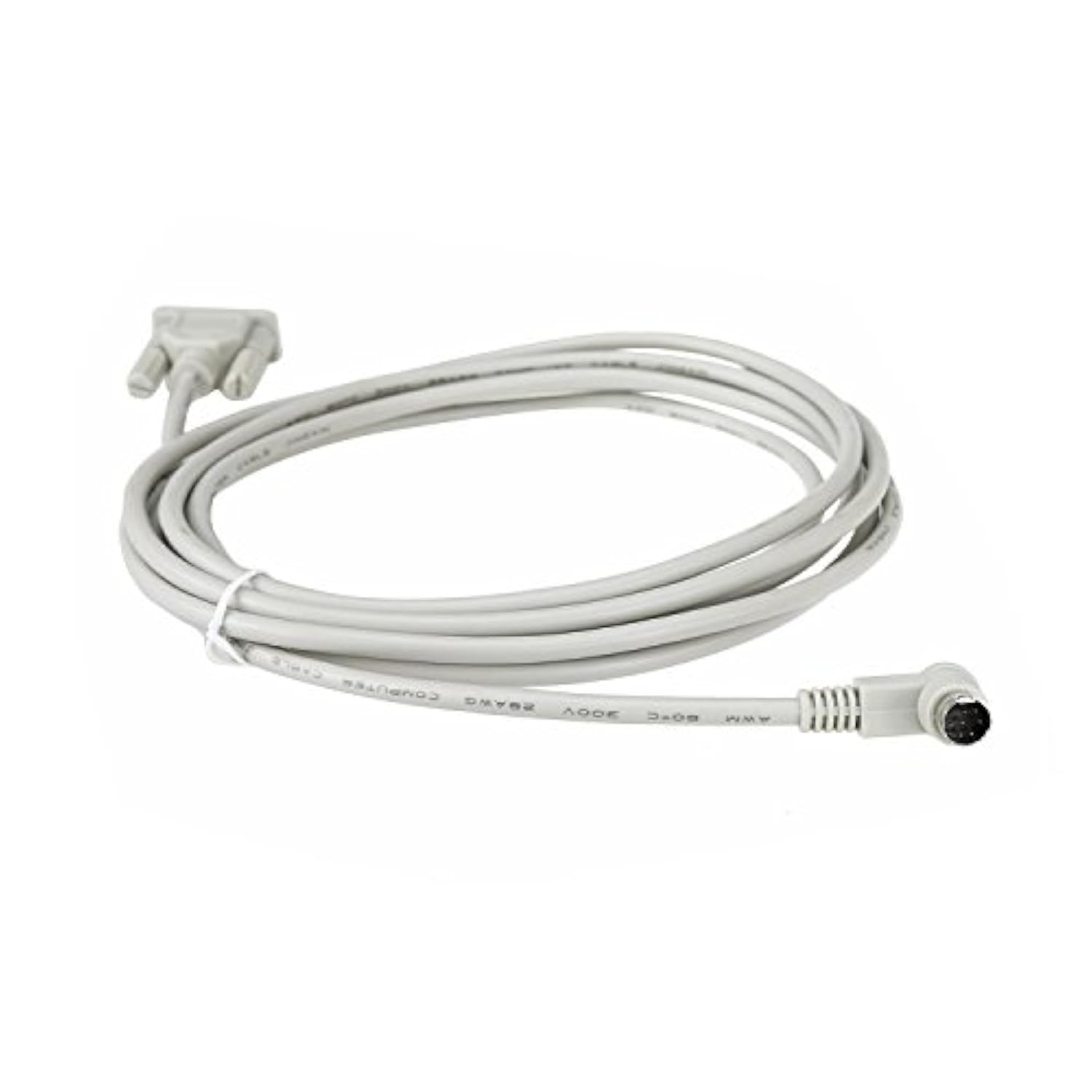 Micrologix Programming Cable, Compatible 1761-Cbl-Pm02 1000, 1100, 1200, 1500 Series With 8 Pin Round And 90 Degree End