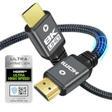 8K Hdmi 2.1 Cable 6Ft, 48Gbps Ultra High Speed Heavy Duty Nylon Braided Hdmi 2