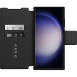 OtterBox Strada Case for Samsung Galaxy S23 Ultra, Shockproof, Drop Proof, Premium Leather Protective Folio with Two Card Holders, 3X Tested to Military Standard, Black