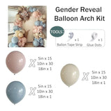 Gender Reveal Balloon Arch Garland Kit, 140Pcs Dusty Pink Misty Blue White Sand Nude Balloons For Boho Neutral Baby Shower Boy Or Girl Gender Reveal Birthday Bear Theme Party Decorations