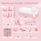 Pink Baby Shower Decorations For Girl - All-In-One Inclusive Jumbo Decor Set