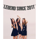 Pre-Strung Legend Since 2011 Banner For 14Th Birthday Party Decoration,Happy 14Th Men Women Birthday Party Banner,Handmade - Black