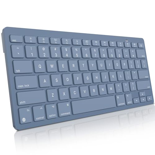 Keyboard For Mac, Wireless Keyboard For Mac, 14 Media Shortcuts, Stable Bluetooth & Ultra-Slim Portable, Compatible With Macbook Pro/Air/Imac, Blue