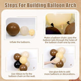 Western Cowboy Balloon Arch Kit With Black Dark Brown Sand White Nude Cow Print Cowboy Balloons For Wild West My First Rodeo Baby Shower Birthady Party Decorations