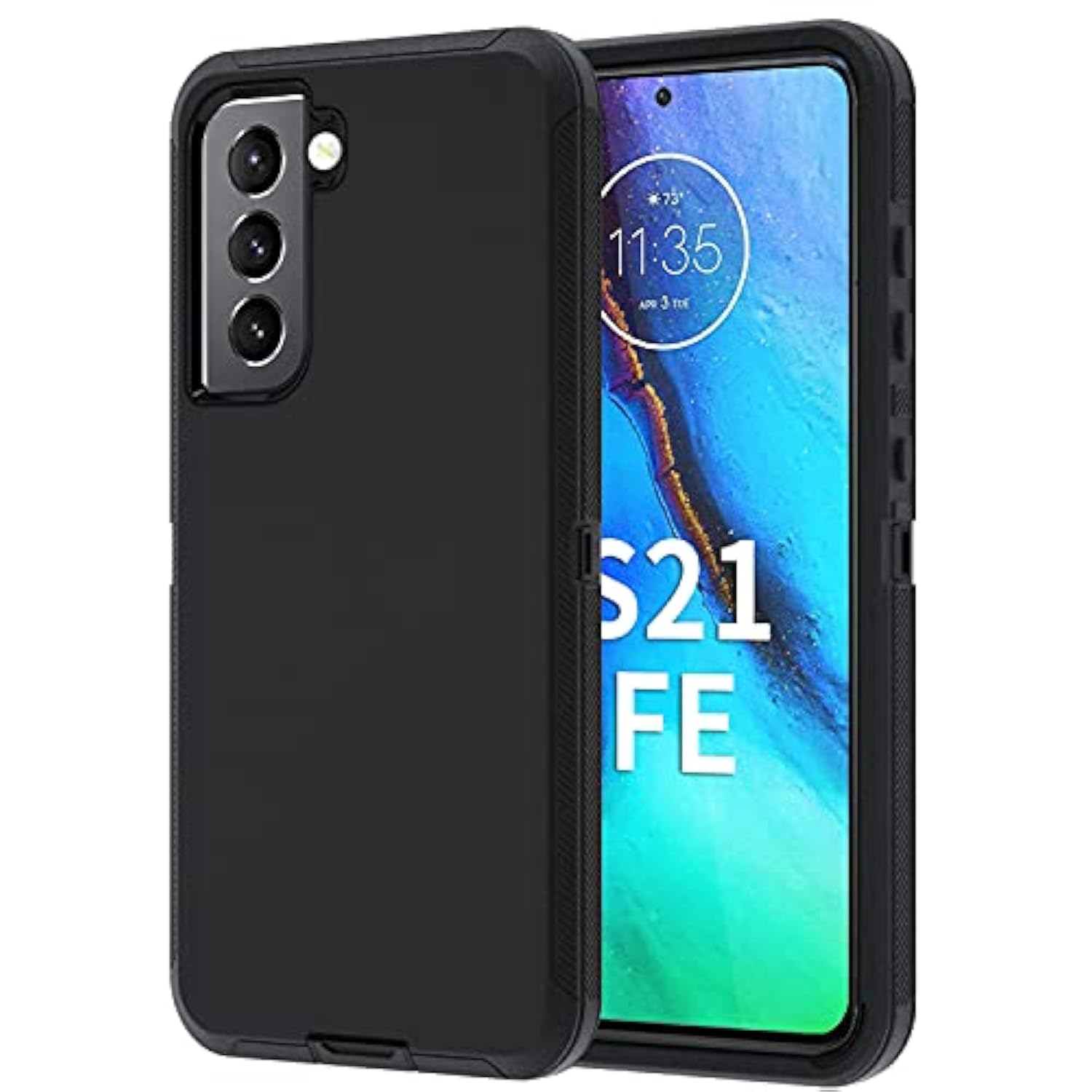 For Samsung Galaxy S21 Fe 5G Case, Heavy Duty Case,[Military Grade Protective ][Shockproof] [Dropproof] [Dust-Proof],(Black)
