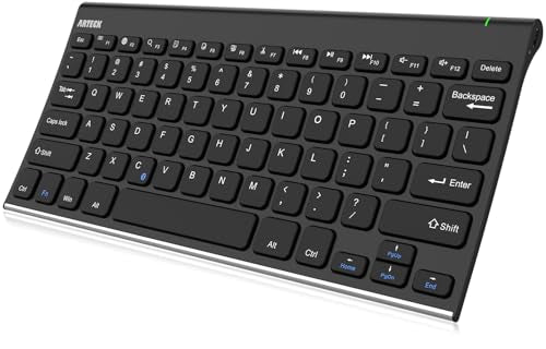 Bluetooth Keyboard, Stainless Steel Universal Portable Wireless Bluetooth Keyboard For Ios Ipad 10.2-Inch, Air, Pro, Mini, Android, Windows Tablets Pc Smartphone Built In Rechargeable Battery