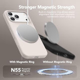 Magnetic For Iphone 17 Pro Max Case, Compatible With Magsafe, [Screen Protector + Camera Lens Protector], Liquid Silicone Anti-Scratch Shockproof Protective Phone Case 6.9 Inch, Stone