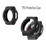 Watch Screen Protector (3+1Pack) Compatible For Amazfit T-Rex 2, Tempered Glass Film Anti-Scratch High Definition Full Coverage And Soft Tpu Protective Case, Black