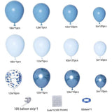 138Pcs Blue Balloon Arch Garland Kit With Different Size Metallic Maca