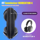 Momentum 4 Protective Headband Cover Compatible With Sennheiser Momentum 4 Headphone Thicker Sports Fabric Replacement Headband Cushion Pad Cover Headphone Headband Protector (Black)