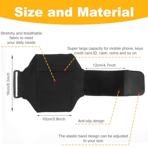 Cell Phone Leg Straps, Black Leg Phone Holder, Adjustable Cellphone Leg-Band for Women and Men, Non Slip Smartphone Armband for Running, Hiking,