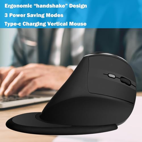 Ergonomic Vertical Mouse: 2.4G Bluetooth Dual Mode Optical Computer Mice,Wireless Rechargeable Mouse With Removable Palm Rest,Compatible With Windows And Mac Os (V638 Dual Mode)