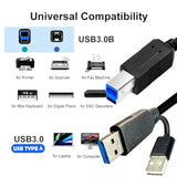 Long Usb3.0 Printer B Cable 60Ft, Usb-A Male To Usb-B 3.0 Male Upstream Cord Compatible With Docking Station, External Hard Drivers, Scanner, Printer With Hp, Canon, Brother And More