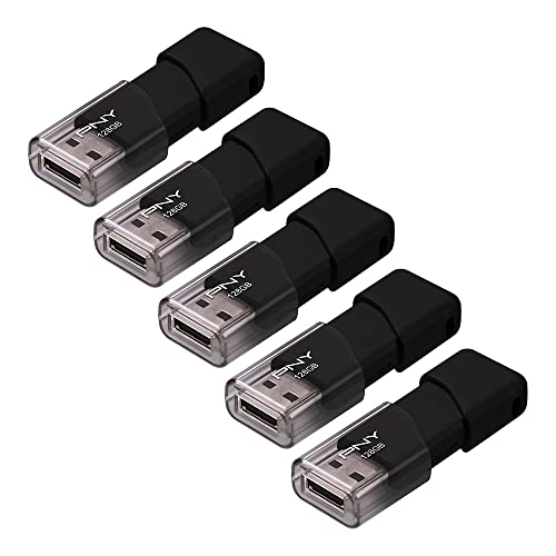 P-Fd128X5Att03-Mp 128Gb Attaché 3 Usb 2.0 Flash Drive, Black (Pack Of 5)