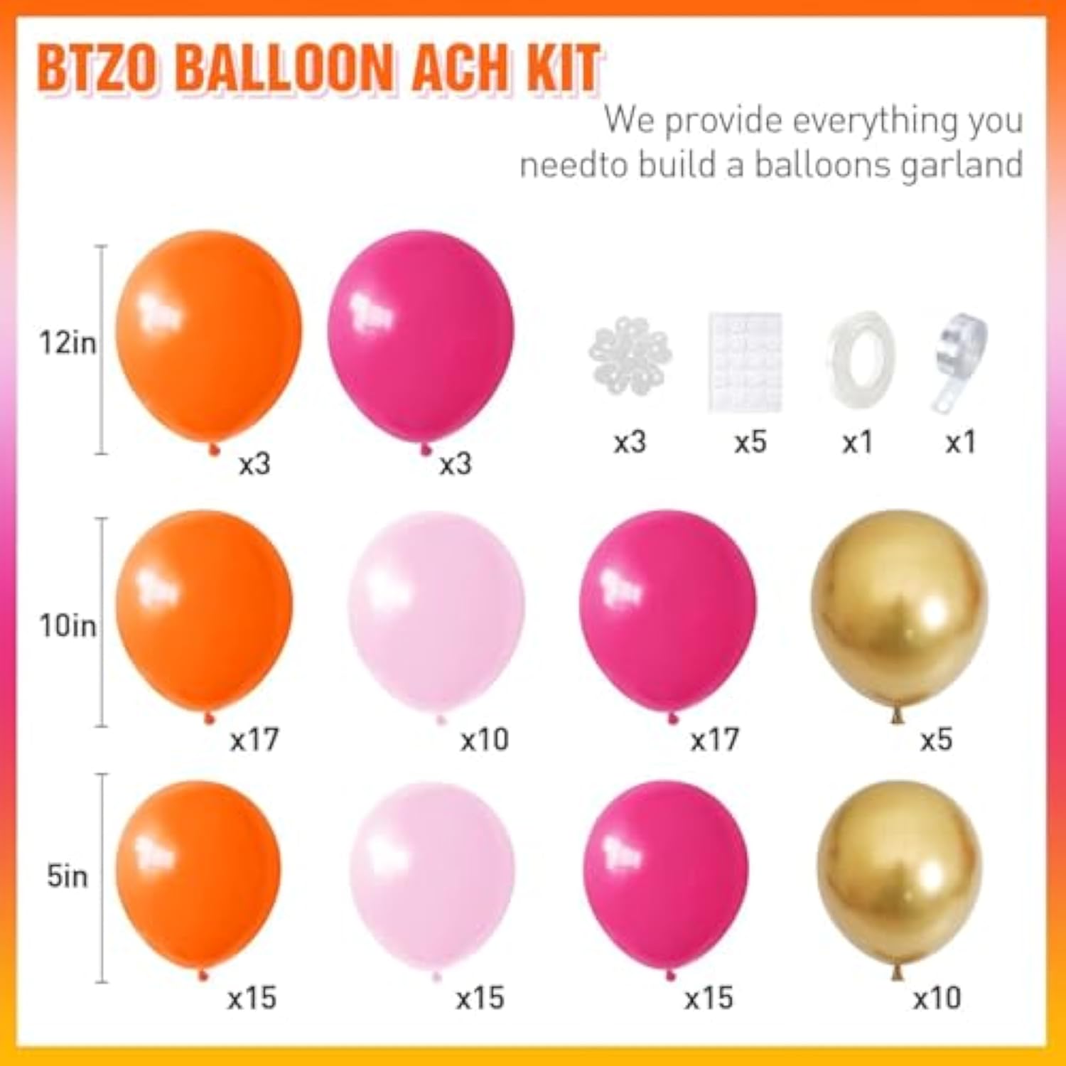 Pink Orange Balloon Garland, Daisy Balloon Arch With Metallic Gold Party Flower Balloons For Birthday Baby Shower Wedding Groovy Theme Decorations