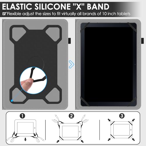 Universal 10 Inch Tablet Case,10.1 Inch Android Tablet Cover, Protective Folio Stand Case For 9.6-10.5 Inch Tablet, Pu Leather Tablet Cover For 10.1 Inch Tablet Android