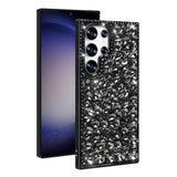 Compatible With Samsung Galaxy S25 Ultra Glitter Case 3D Glitter Sparkle Bling Case Crystal Rhinestone Diamond Bumper Clear Gems Cute Protective Girly Case For Galaxy S25 Ultra, Black