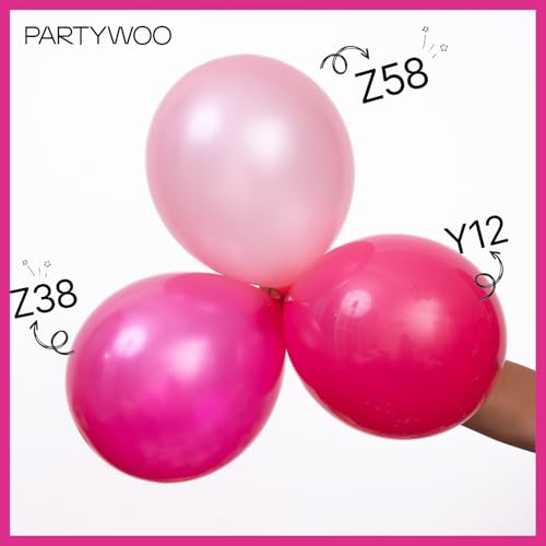 Pearl Hot Pink Balloons 140pcs Magenta Fuchsia Dark Pink Color