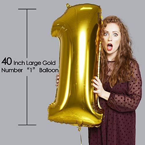 58-Pc 1st Mouse Birthday Party Set Banner, Tablecloth, Balloons & Cupcake Toppers