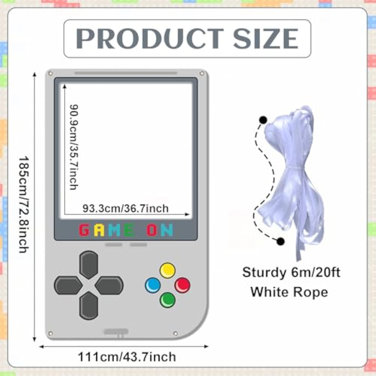 Game On Photo Prop Video Game Birthday Party Decorations Gaming Theme Backdrop Banner Handheld Gaming Console Photo Booth Frame Background For Boys Birthday Gamer Favor Supplies 73X44Inch