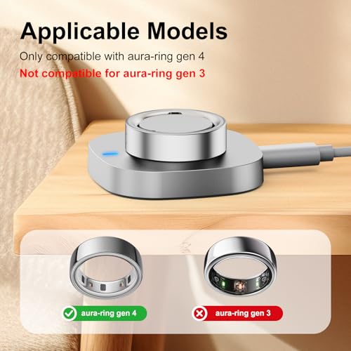 Charger Compatible with Aura-Ring Gen 4, Charging Dock with USB-C Cable for Aura-Ring 4, Size 14