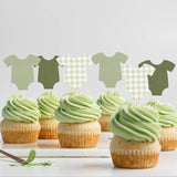 Green Bodysuit Cake Topper Gingham Baby Shower Decoration Girl Boy/Girl Theme