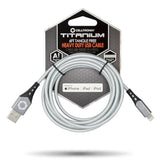 Titanium [Apple MFi Certified] 6FT Fast Charging Tangle Free Heavy Duty USB to Lightning Cable. Includes Sync+Charge & Aluminum Tips for Optimum Connectivity: Silver