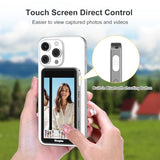 Touchscreen Monitor, Magnetic Phone Vlog Selfie Monitor Screen, Syncing iPhone Back Camera Selfie Screen with Shutter & Zoom Control, Supports iPhone