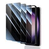 3*Privacy Screen Protector for  Galaxy S22/S23 with a Installation Alignment Aid, Anti-Spy Tempered Glass Film, Dark Private Black Protection,