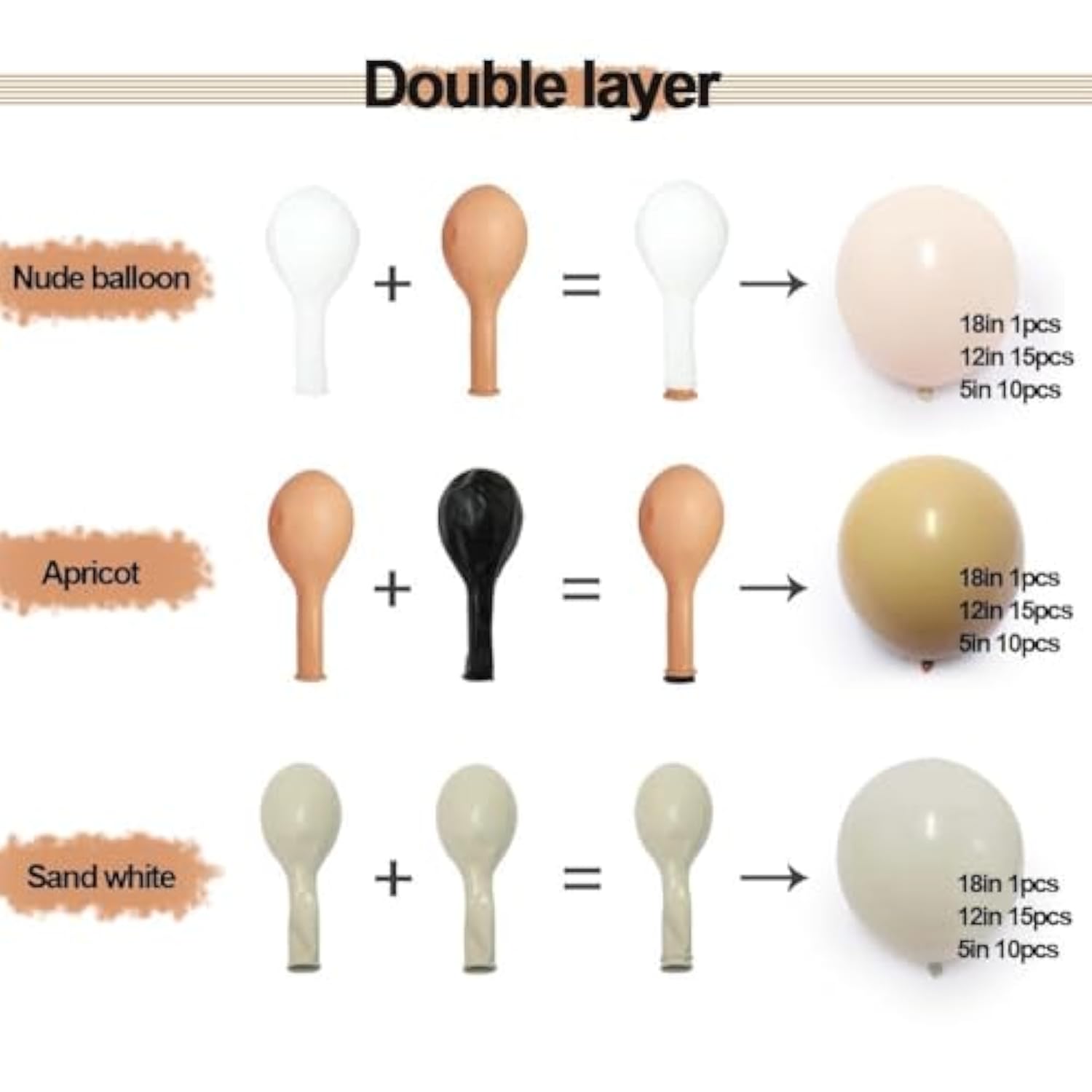 Double Stuffed White Beige Balloon Garland Kit for Baby Shower Boho Party Decor