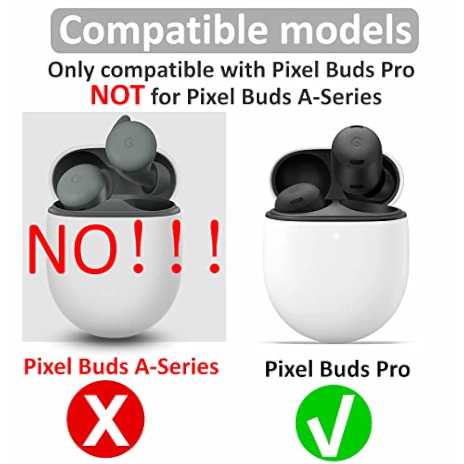 6 Pairs Eartips Compatible With Pixel Buds Pro Ear Tips Buds, Replacement Silicone Rubber Earbuds Gel Earplug Wing Fit In Case Accessories Compatible With Google Pixel Buds Pro - S/M/L Black