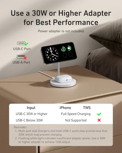 Anker MagSafe Compatible MagGo Charger Stand, iPhone 17 Wireless Charger, 2-in-1 Charging Station, Qi2 Certified 15W Fast Charging, for iPhone