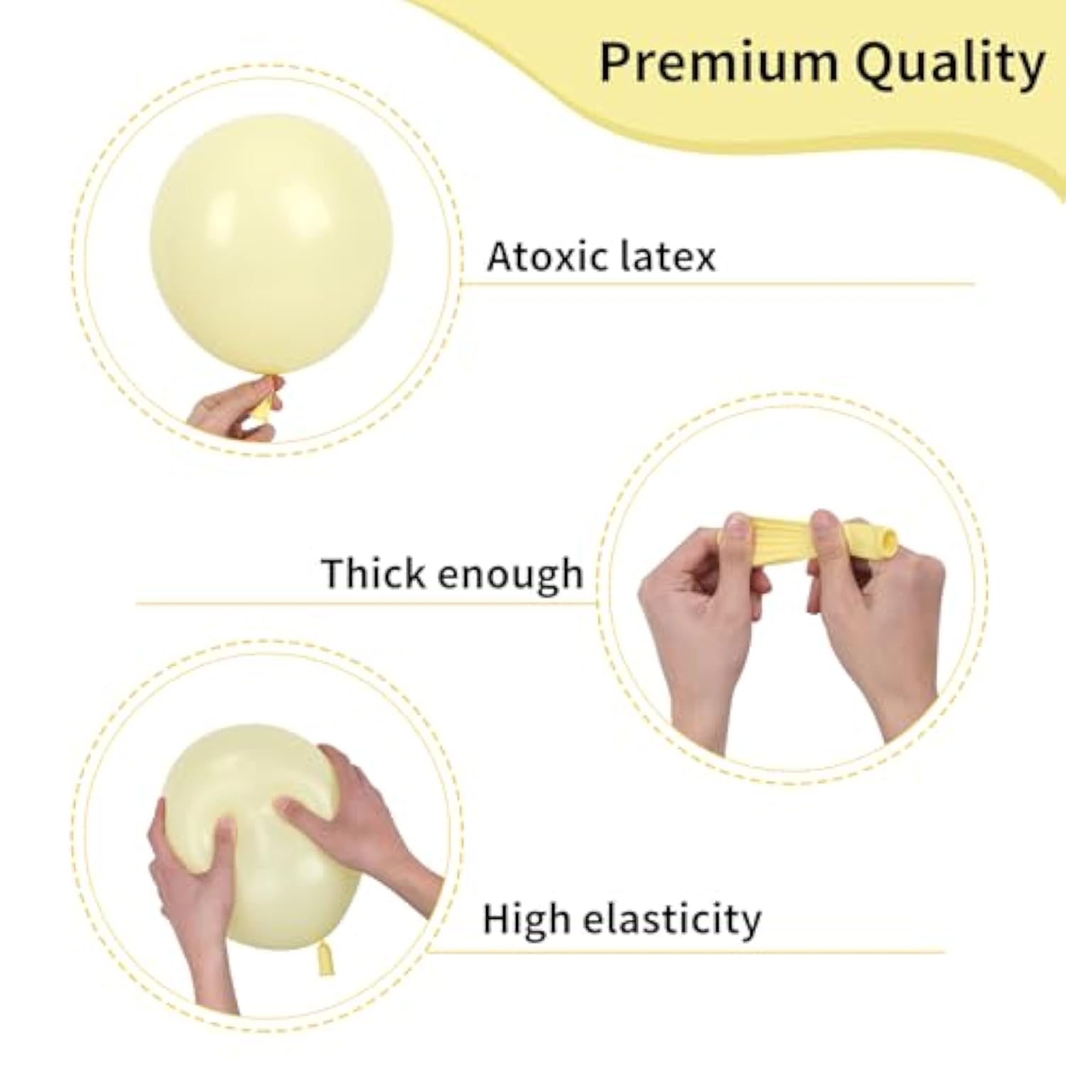 105pcs Pastel Yellow Balloon Garland Kit Macaron Balloons for Baby Shower and Party Decor