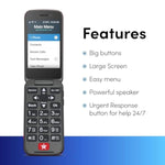 Lively Jitterbug Flip2 - Flip Cell Phone for Seniors - Not Compatible with Other Wireless Carriers - Must Be Activated with Lively Phone Plan - Red Flip Phone