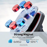 Magnetic Phone Mount, Dashboard Windshield Suction Cup Car Phone Holder Phone Mount with 6 Strong Magnets, Adjustable Telescopic Arm, Compatible with