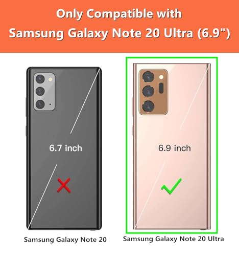 for  Galaxy Note 20 Ultra Wallet Case with Card Holder for Women, Crossbody Lanyard Strap Kickstand PU Leather Case with Zipper Pocket Credit