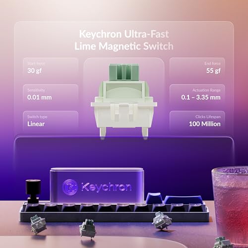 Q6 HE Wired Hall Effect Keyboard, Rapid Trigger Magnetic Switch Keyboard Hot Swappable, 8000 Hz Polling Rate Full-Size Layout Aluminum, Custom RGB