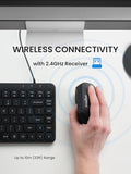 Perimice-715Rx Wireless Rechargeable Vertical Mouse - Duo Wired And Wireless Charging Feature - Charger Included - Right-Handed - Black