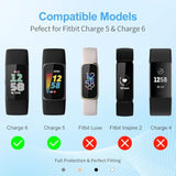 3Pack Screen Protector Compatible With Fitbit Charge 6/5 (Not For Charge 4/3), Tpu Rugged Bumper Case Cover Allaround Protective Plated Bumper Shell Accessories For Charge 6 5 Smartwatch