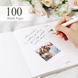 Wedding Guest Book - Polaroid Guest Book Weddings Reception, Linen Cover 7" X 9" Guest Book For Baby Shower, Birthdays And Special Events, 100 Blank Pages For Wedding Sign In And Photos, Beige