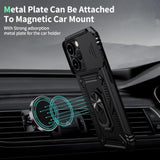 iPhone 14 Pro Case with Camera Lens Cover, HD Screen Protector, 10 FT Military Grade Drop Protection, Magnetic Ring Holder Kickstand Protective Phone Case, Black