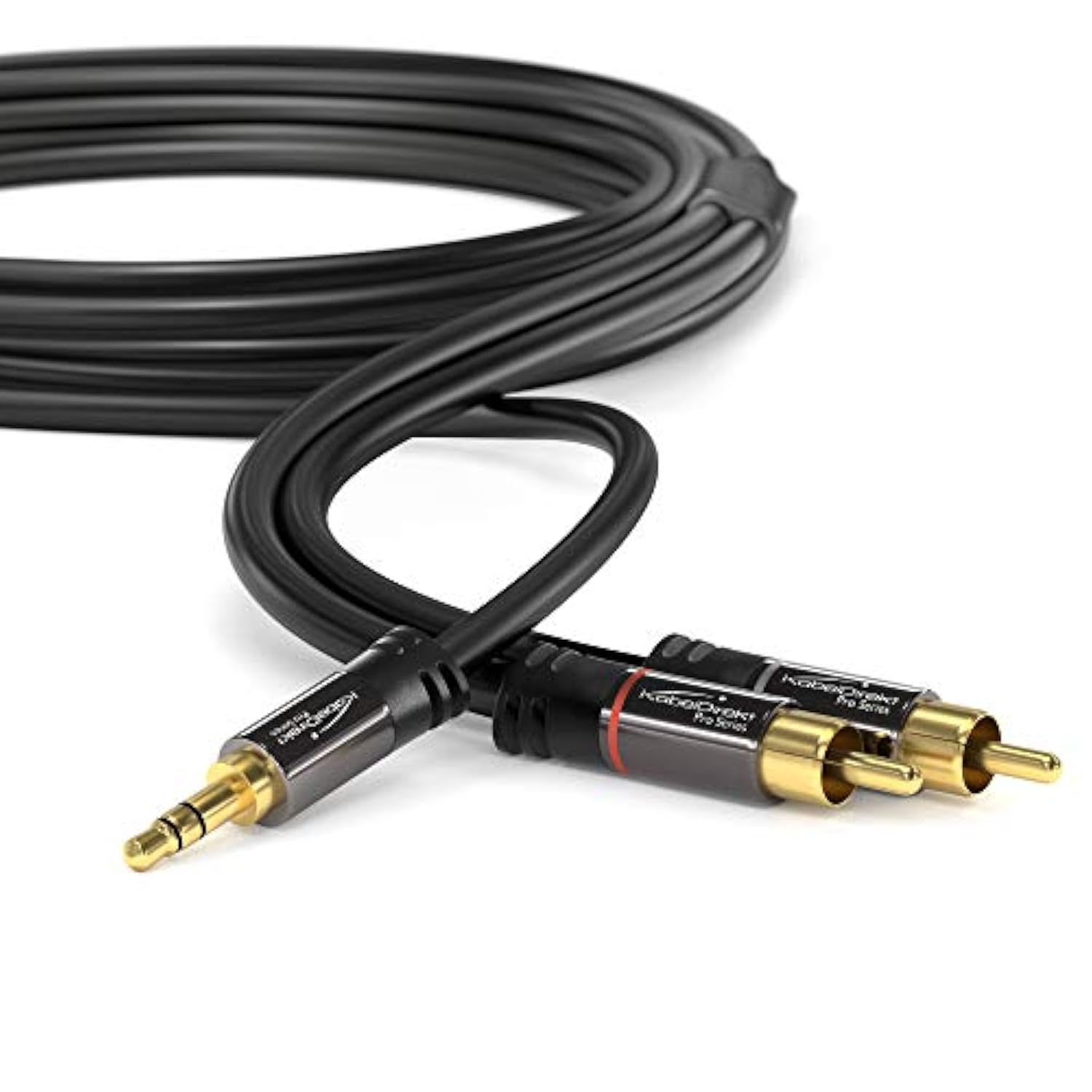 KabelDirekt – RCA to Jack 3.5 Adapter Cable – 25 ft – Versatile Plug-and-Play Audio Cable (Aux/3.5mm to 2X RCA for Connection to Smartphone, Tablet, Home Theater, soundbar, TV, Notebook, MP3)