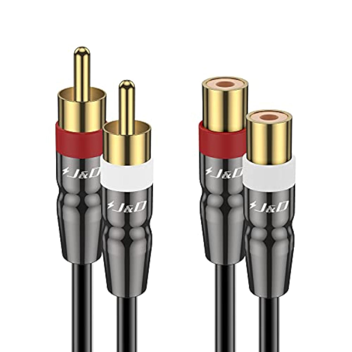 2 Rca Extension Cable Male To Female, Copper Shell Gold-Plated 2Rca Male To 2Rca Female Cable Stereo Audio Extender Cord Adapter, 3 Feet