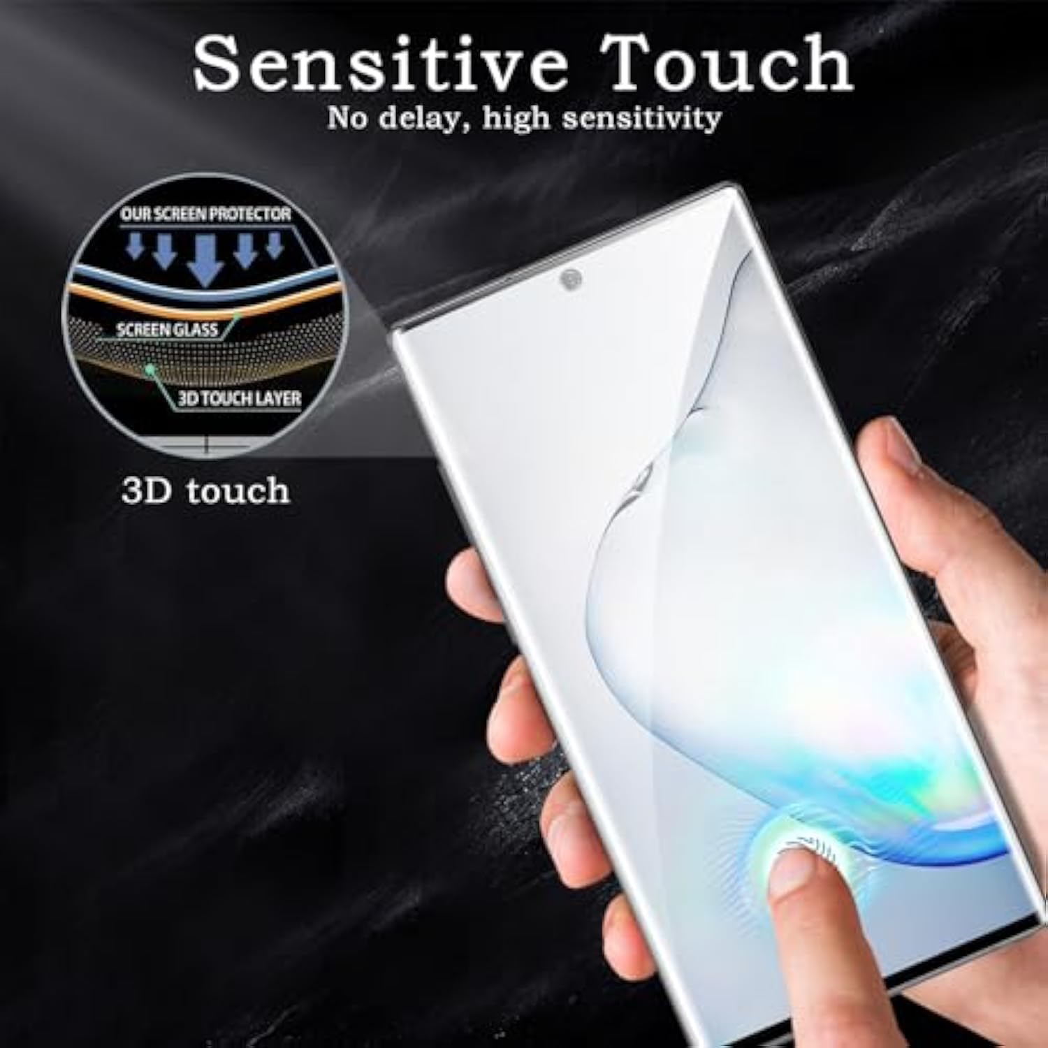 Screen Protector For Samsung Galaxy Note 10, 3D Tempered Glass Film, Ultra Hd 9H Hardness Case Friendly Anti Scratch Bubble Free Ultra Resistant Oil-Resistant Shatter Protection, 2-Pack