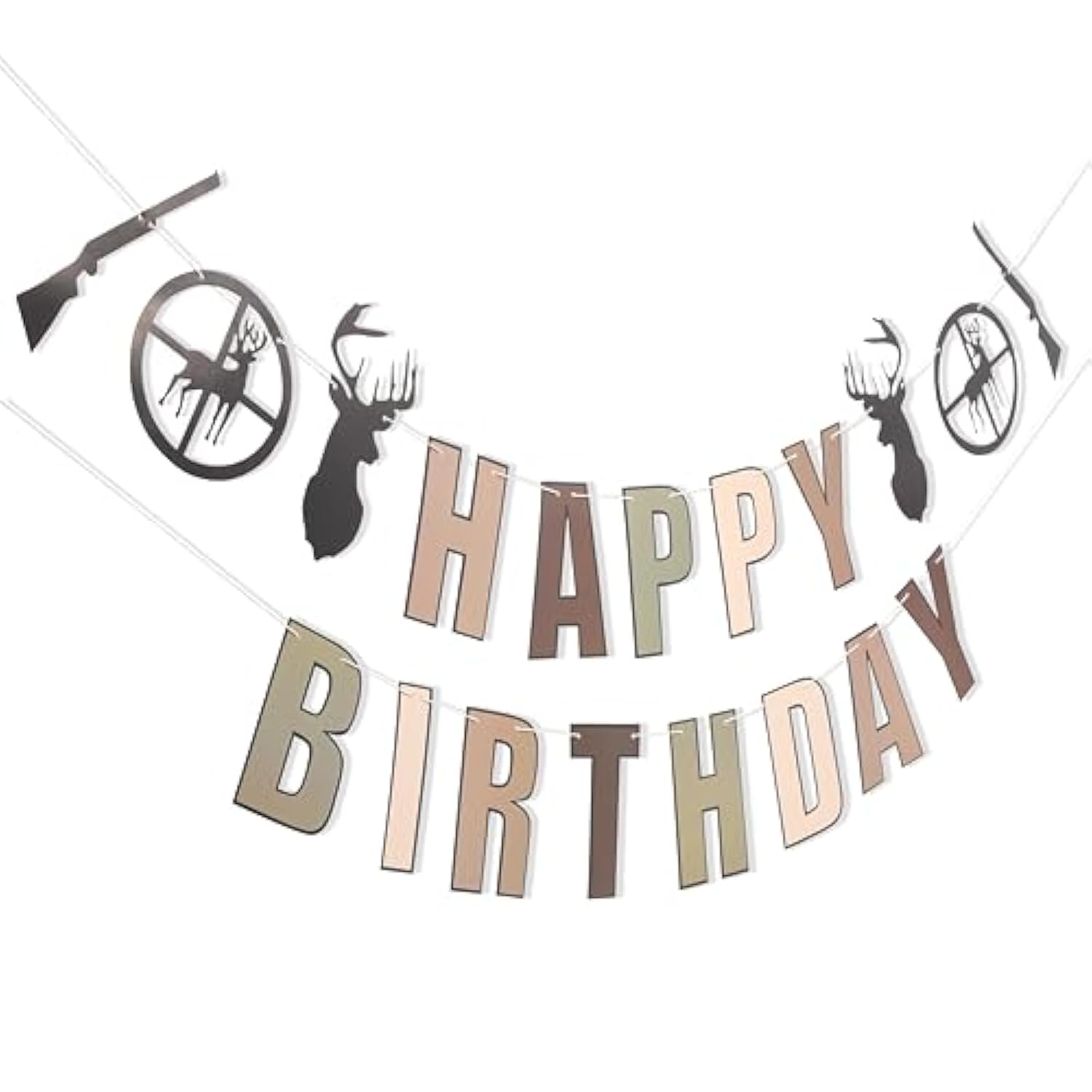 Deer Hunting Camo Happy Birthday Banner - Deer Hunting Party Decorations,The Big One Deer Hunting Birthday Banner,Buck Deer Party Decorations